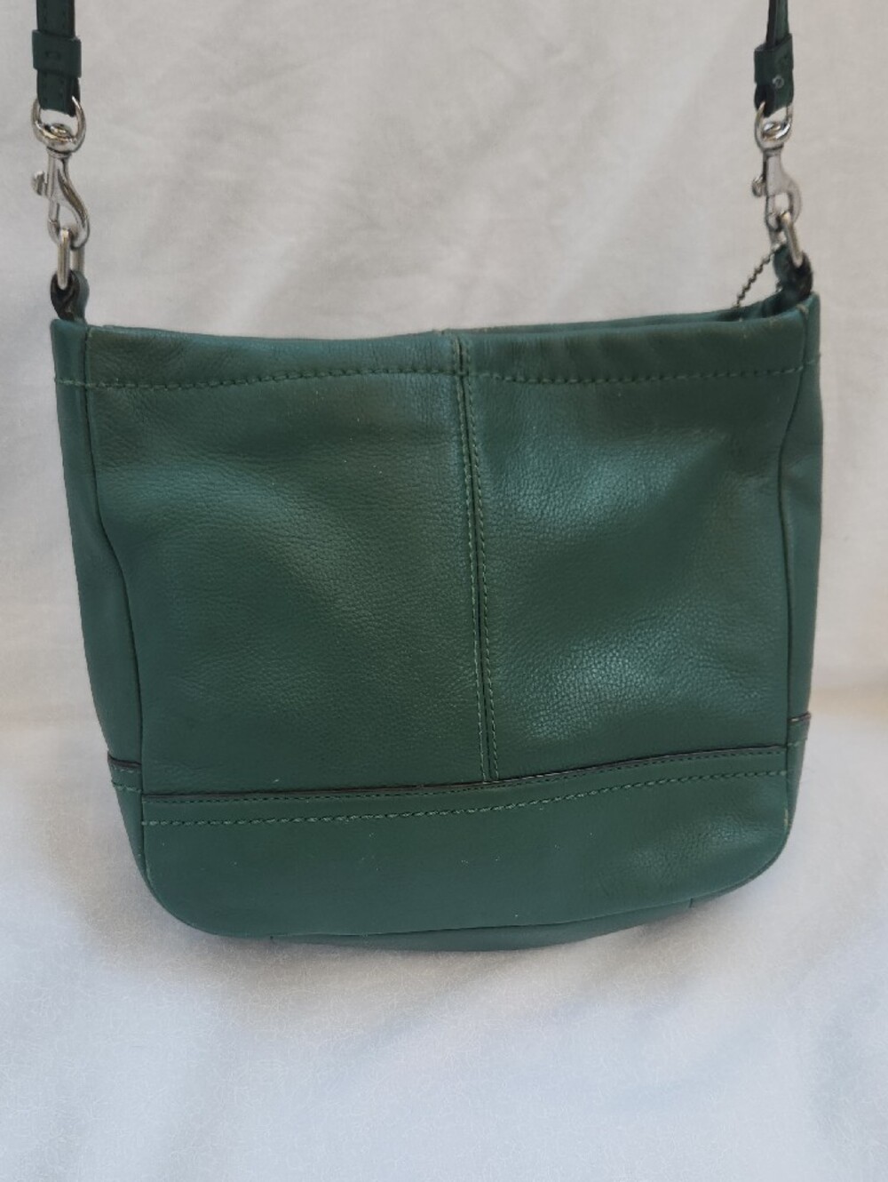 Coach Emerald Green Soft Pebbled Leather Crossbody Bag - Picture 6 of 10